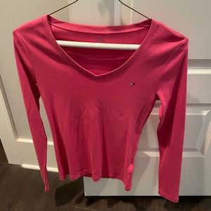 Vintage Fuchia Tommy Hilfiger V-neck Sweater